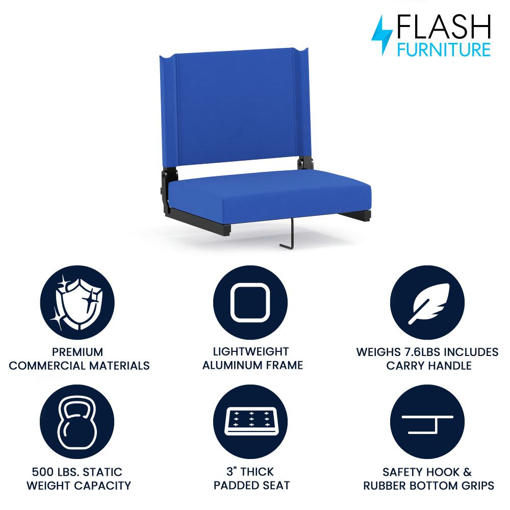 Flash Furniture Grandstand Comfort Seat, Blue/Black