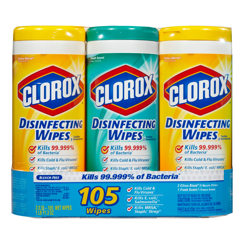 Clorox Disinfecting Wipes Value Packs, Citrus Blend Scent, 35 Wipes Per Canister, Case Of 15 Canisters