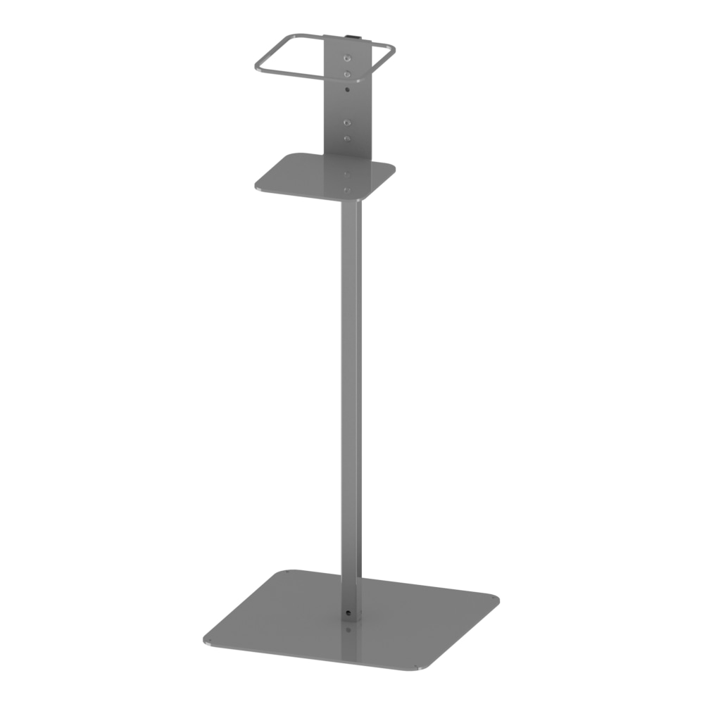 Built Sanitizer Floor Stand, 37in x 14in x 14in, Silver