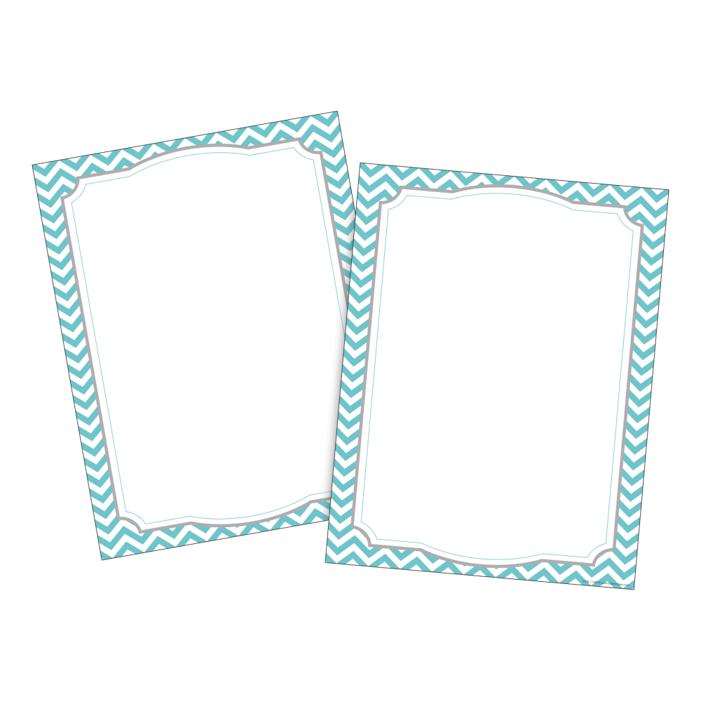 Barker Creek Computer Paper, Letter Paper Size, 60 Lb, Turquoise Chevron, 100 Sheets