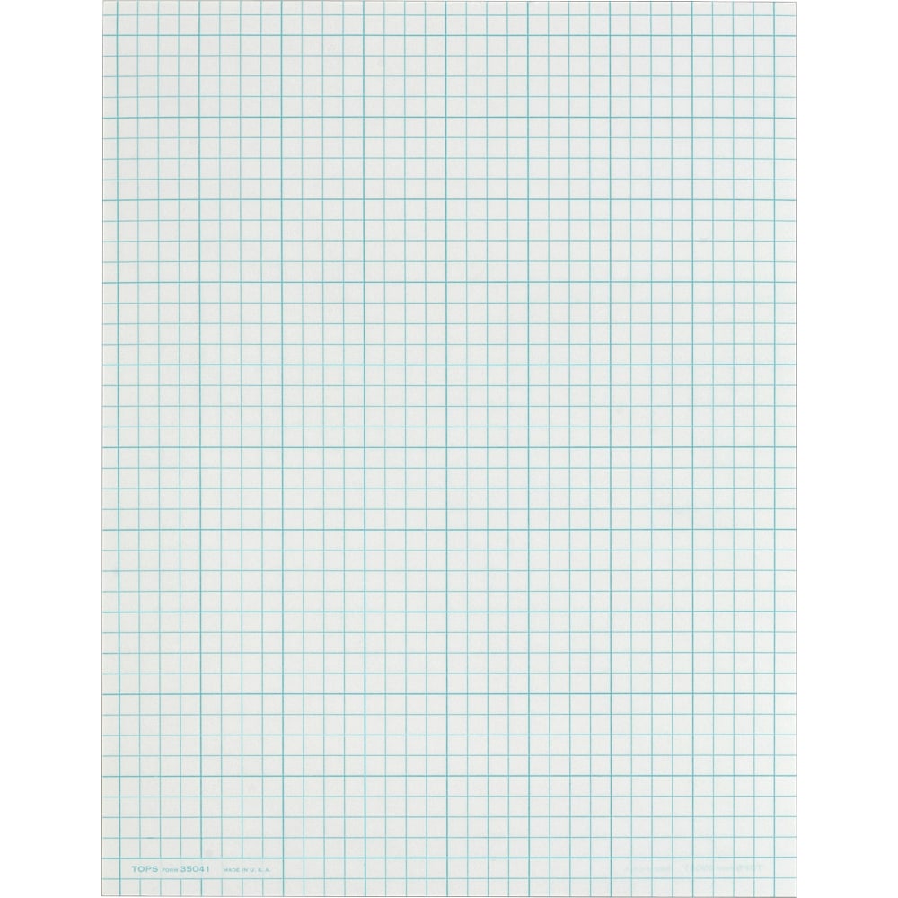 TOPS Cross Section Pad, 8 1/2in x 11in, Quadrille Rule, 50 Sheets, White Paper/Blue Ink