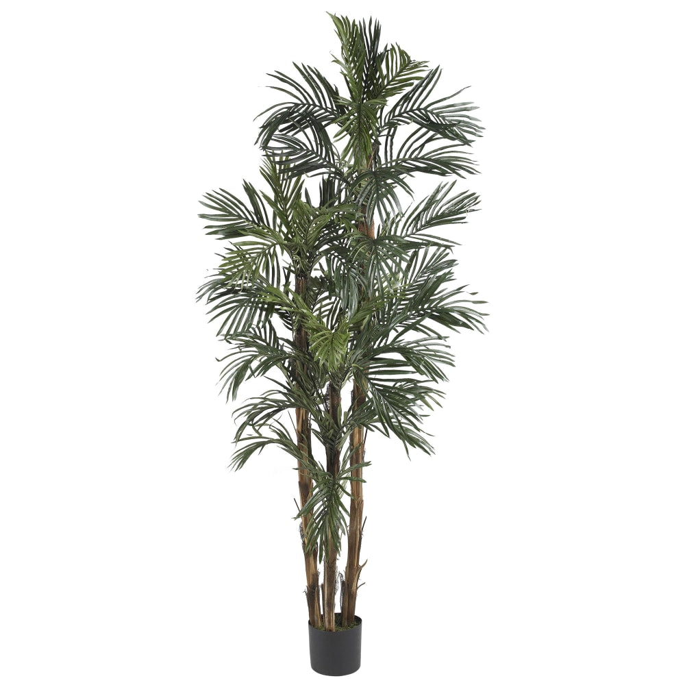 Nearly Natural 6ftH Silk Robellini Palm Tree With Pot, Green