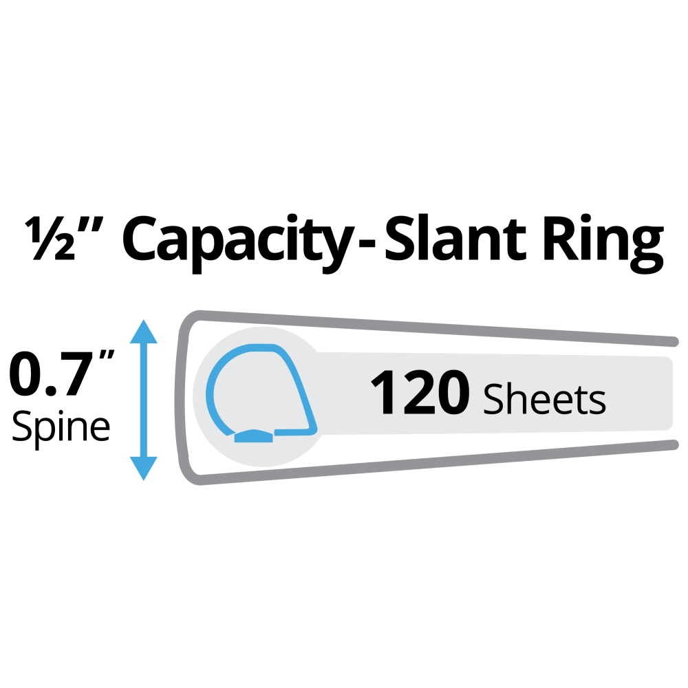 Avery Durable View 3-Ring Binder, 1/2in Slant Rings, White