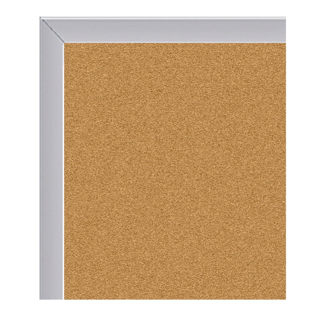 Ghent Cork Bulletin Board, 48 1/2in x 96 1/2in, Aluminum Frame With Silver Finish