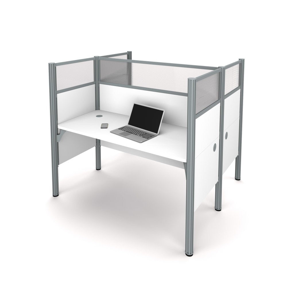 Bestar Pro-Biz 63inW Computer Desk Office Cubicles With High Privacy Panels, White