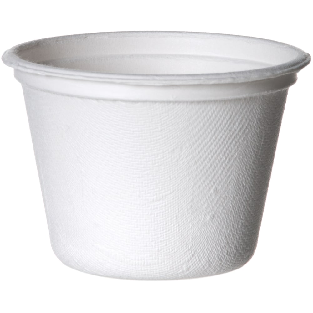 Eco-Products Sugarcane Portion Cups, 4 Oz, White, Case Of 1,800 Cups