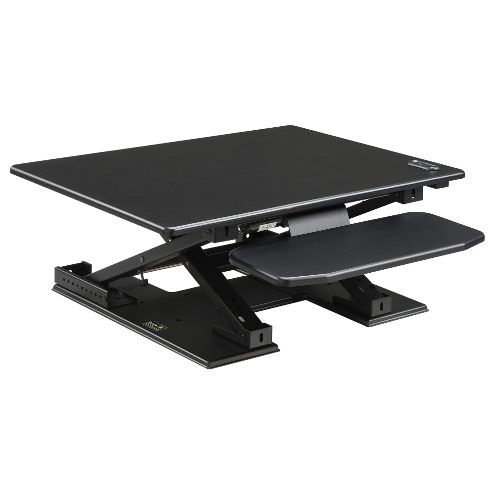 Lorell Electric Sit-To-Stand Desk Riser, 17-2/10inH x 31-1/2inW x 24-3/8inD, Black