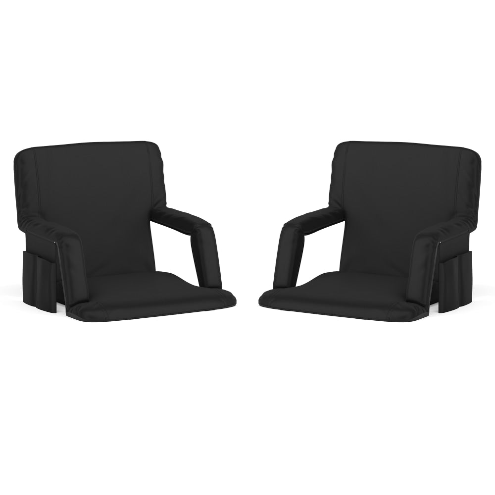 Flash Furniture Stadium Chairs, Black, Pack Of 2 Chairs