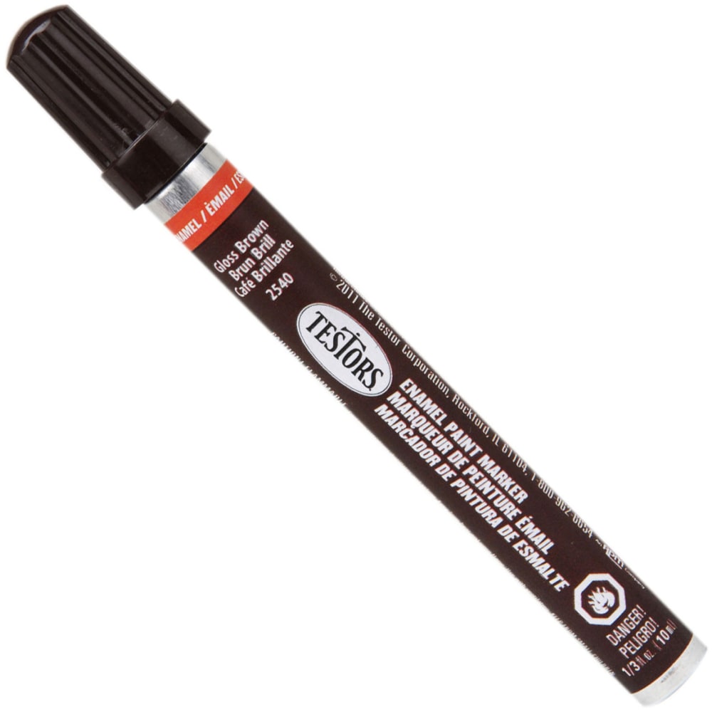 Testors Enamel Markers, 5-5/8in, Brown, Pack Of 12 Markers