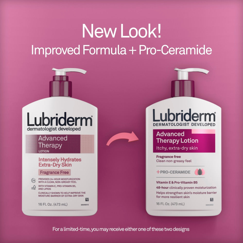 Lubriderm Advanced Therapy Lotion + Pro-Ceramide, Fragrance Free, 16 Fl. Oz