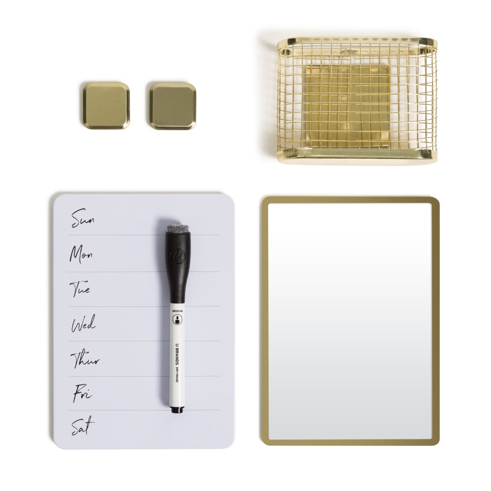 U Brands 6-Piece Weekly Plan Locker Kit, Gold