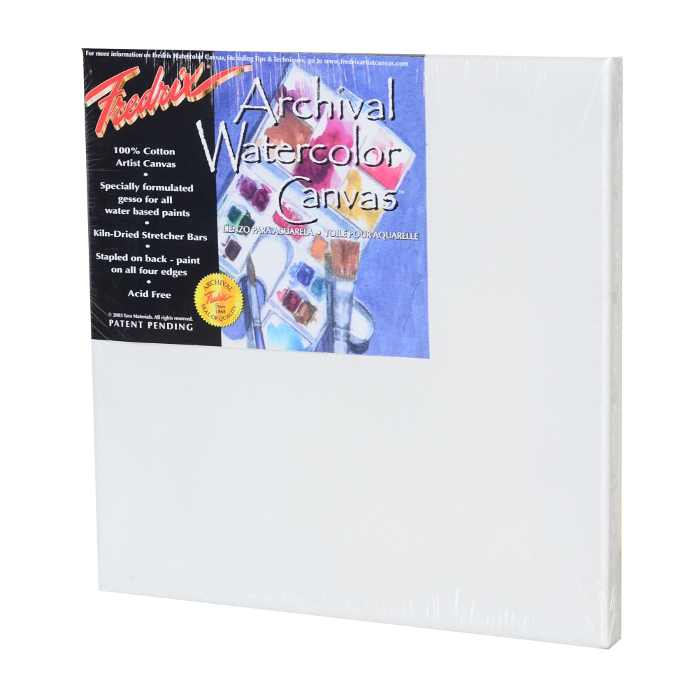 Fredrix Archival Watercolor Stretched Canvases, 12in x 12in, Pack Of 2