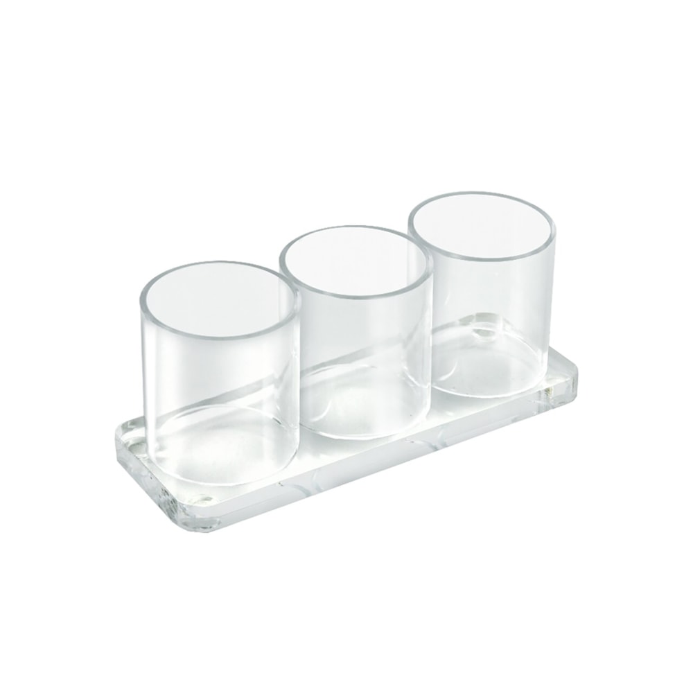 Azar Displays Acrylic Deluxe 3-Cup Holder, 3inH x 7inW x 2-1/2inD, Clear