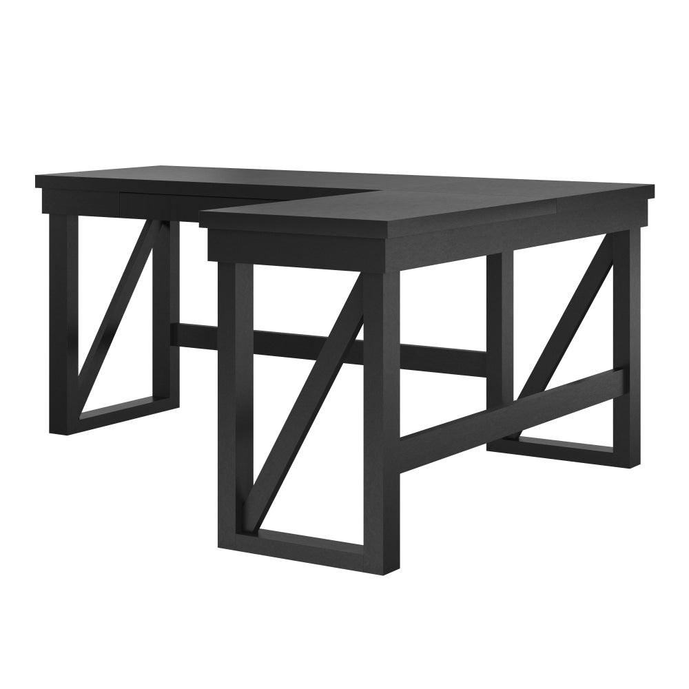 Ameriwood Home Crestwood 68inW Lift-Top L-Shaped Computer Desk, Black