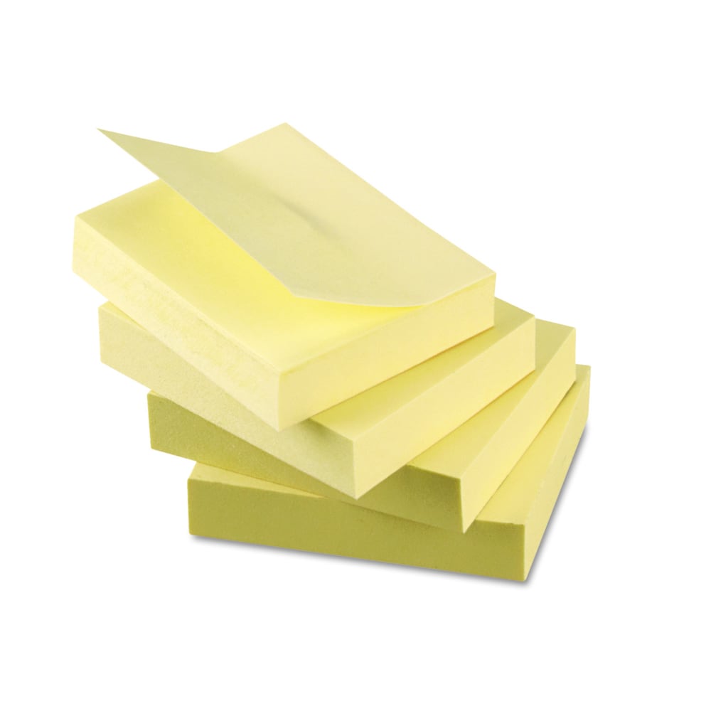 Universal Sticky Notes, 1-3/8in x 1-7/8in, Yellow, 100 Sheets Per Pad, Pack Of 12 Pads