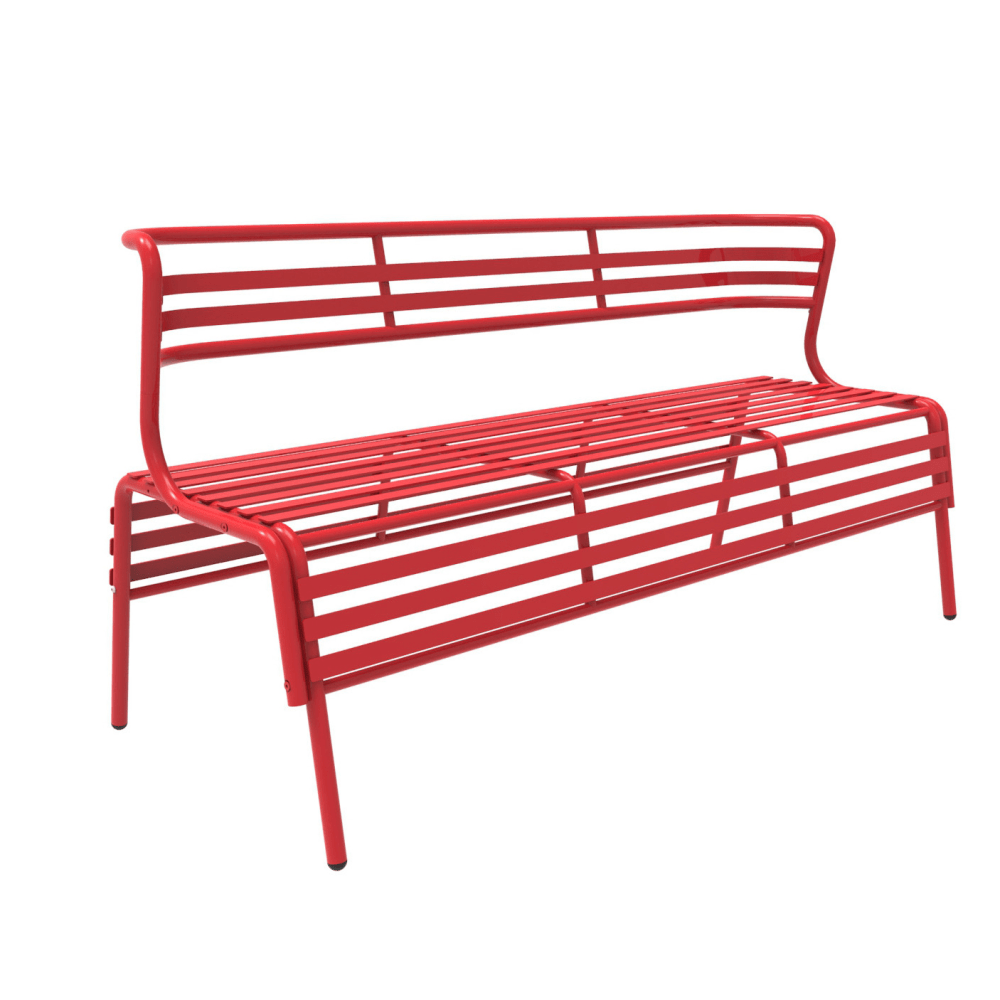 Safco CoGo Indoor/Outdoor Bench With Back, Red