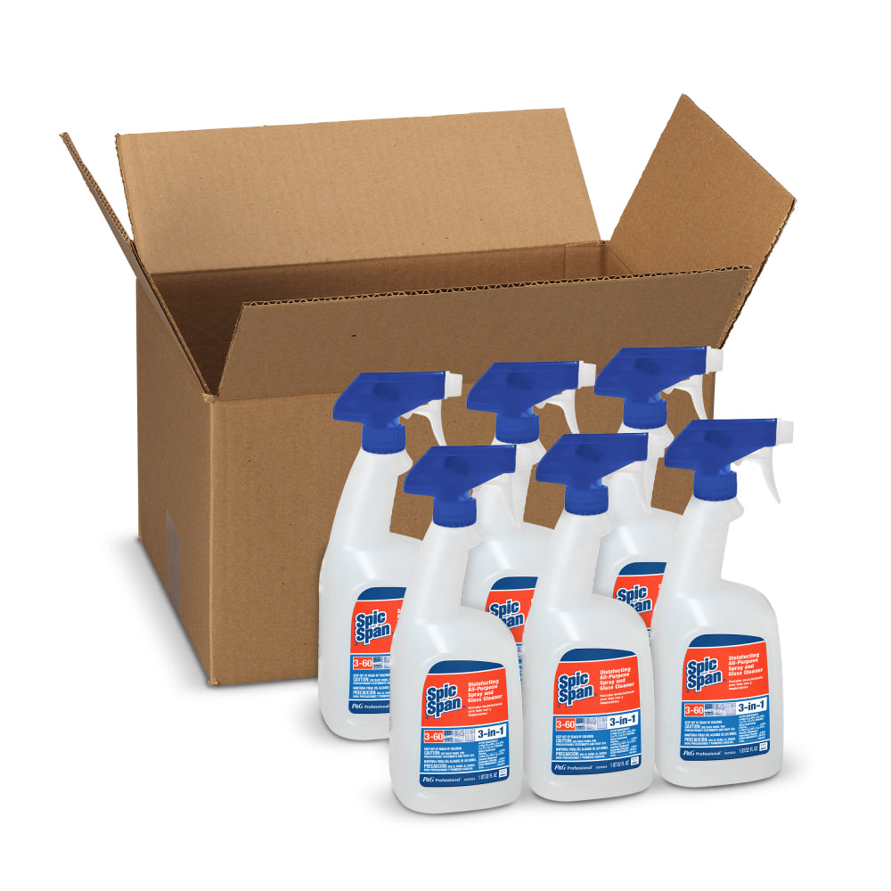 Spic And Span Disinfecting All-Purpose Cleaner Spray & Glass Cleaner, 32 Oz, Case Of 6 Bottles