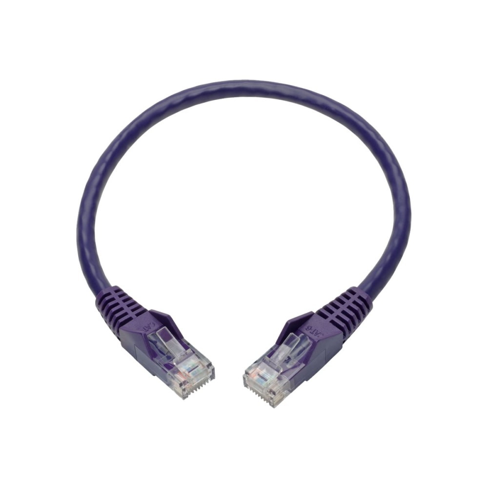 Eaton Tripp Lite Series Cat6 Gigabit Snagless Molded (UTP) Ethernet Cable (RJ45 M/M), PoE, Purple, 1 ft. (0.31 m) - Patch cable - RJ-45 (M) to RJ-45 (M) - 1 ft - UTP - CAT 6 - IEEE 802.3ab/IEEE 802.5 - molded, snagless, stranded - purple