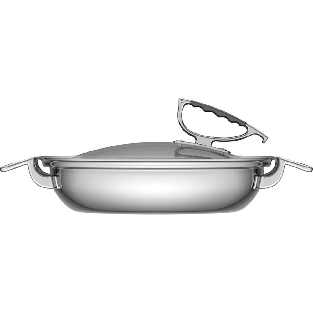 COOKCRAFT CCB-4003-12 Cookware - Cooking - Dishwasher Safe - Oven Safe - 3 quart Casserole - Stainless Steel - Stainless Steel Body - Silicone Handle - Glass Lid