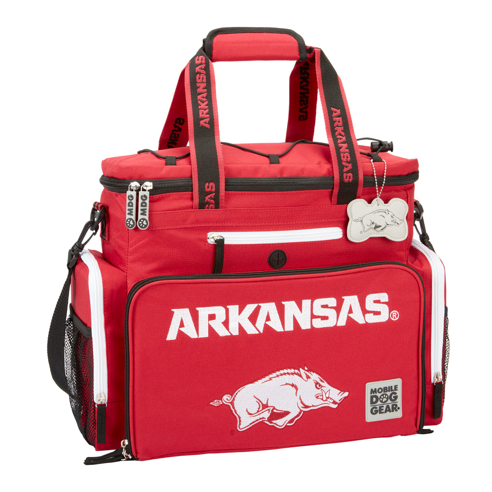 Overland Mobile Dog Gear NCAA Week Away Bag, 12inH x 8inW x 16-1/2inD, Arkansas Razorbacks