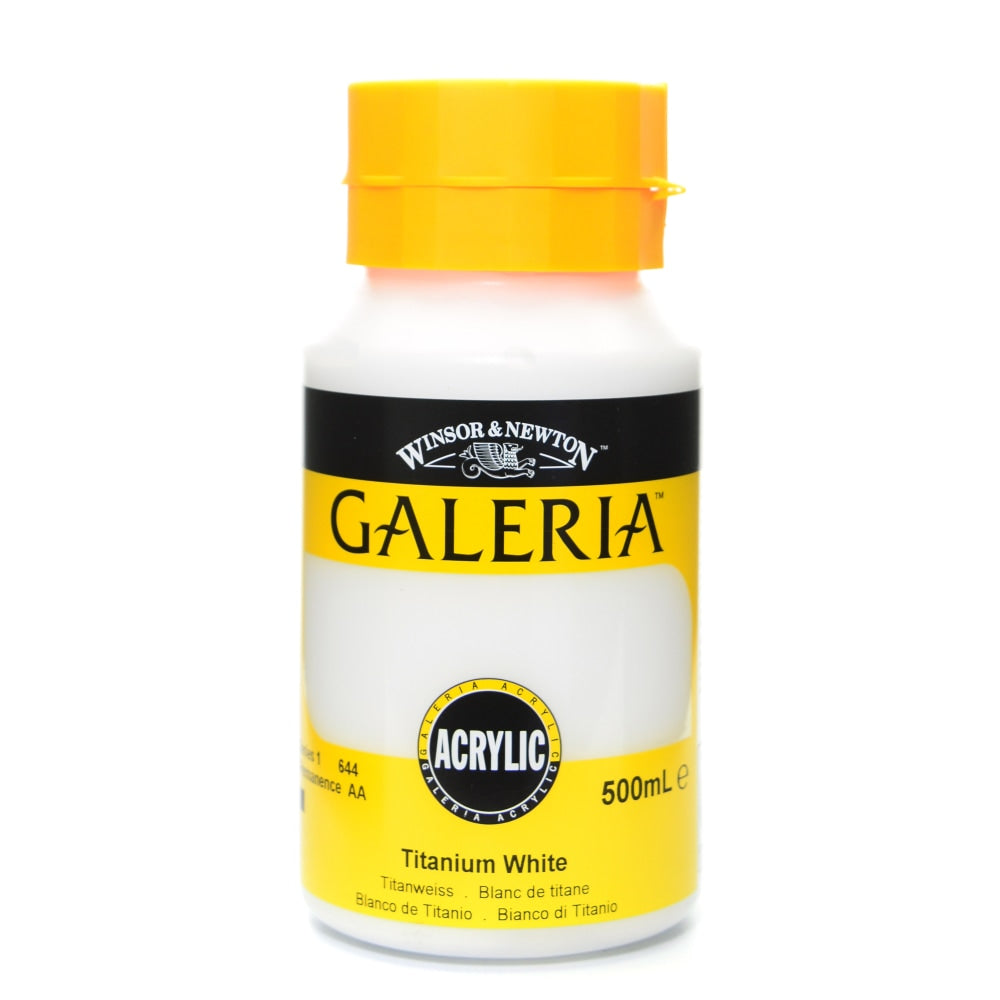 Winsor & Newton Galeria Flow Formula Acrylic Colors, 500 mL, Titanium White, 644