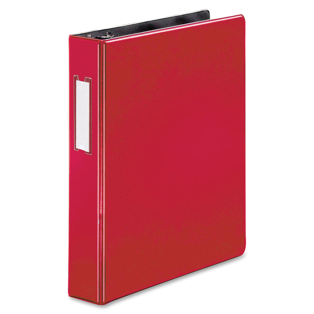 Business Source 1.5in D-Ring Binder, 1 1/2in Ring, Red