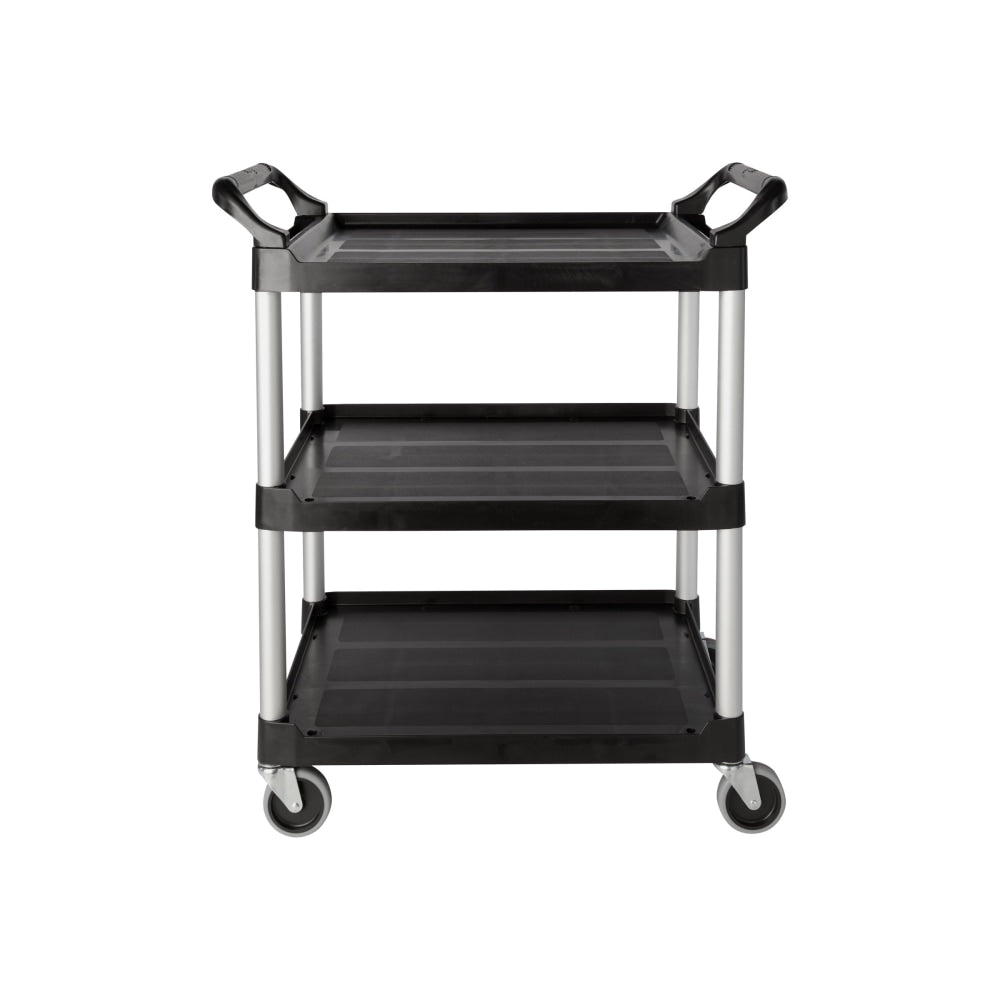 Rubbermaid 3-Shelf Utility Cart, 37 3/4inH x 33 5/8inW x 18 5/8inD, Black