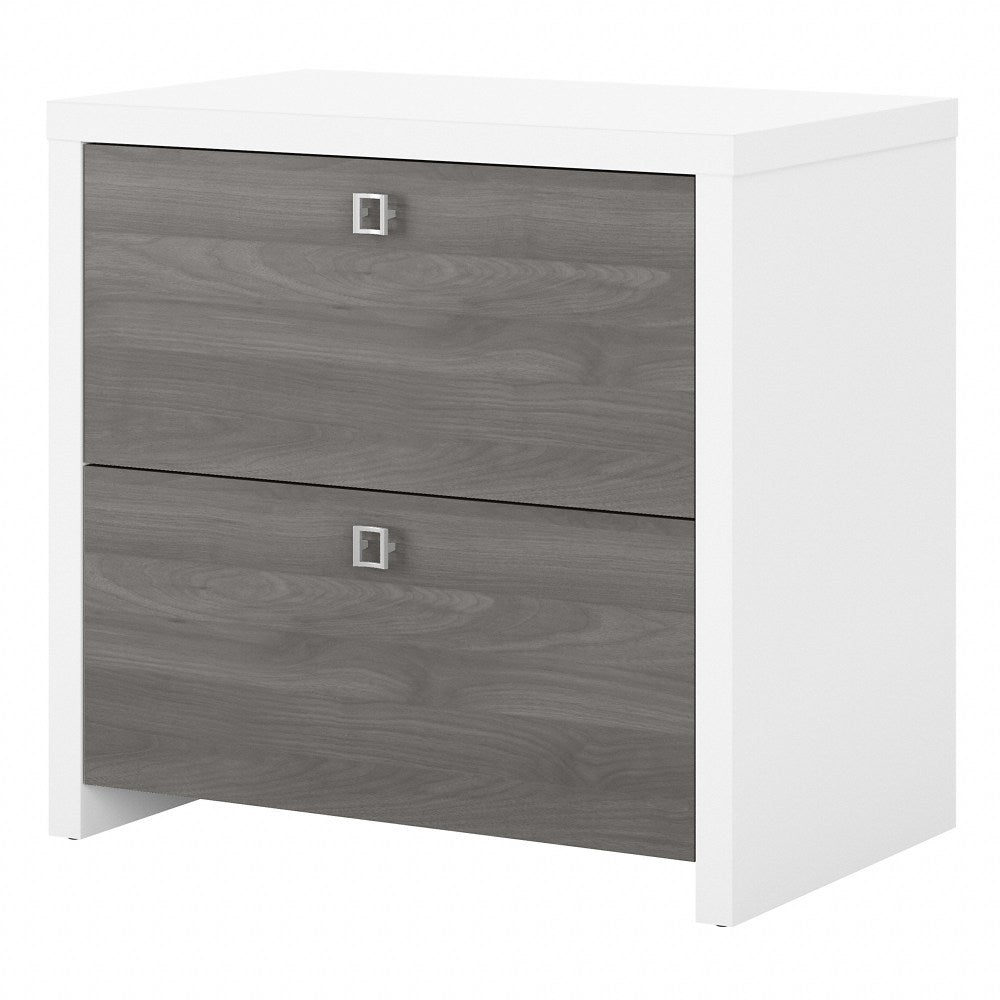 Bush Business Furniture Echo 31-5/8inW x 20inD Lateral 2-Drawer File Cabinet, Pure White/Modern Gray, Standard Delivery