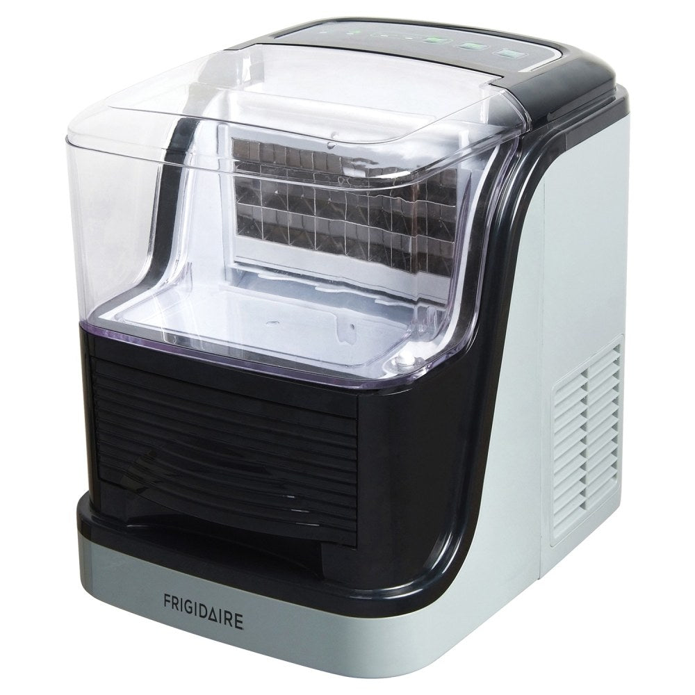 Frigidaire 33 Lb Clear Square Ice Compact Ice Maker, Black