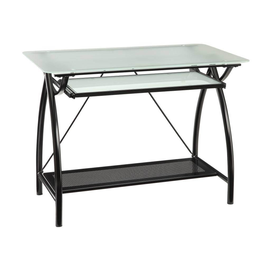 Office Star Newport 40inW Computer Desk, Clear/Black