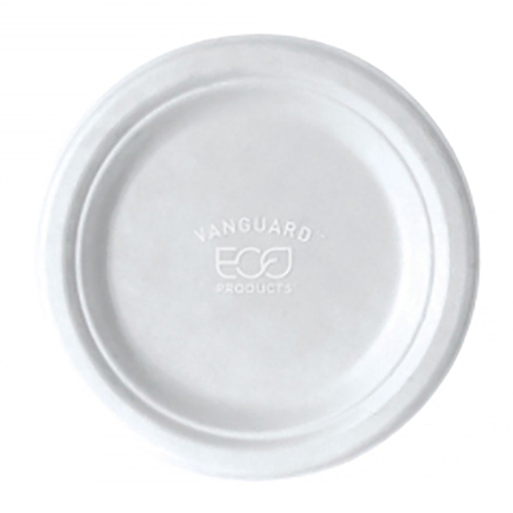 Eco-Products Vanguard Sugarcane Plates, 9in, White, Pack Of 500 Plates