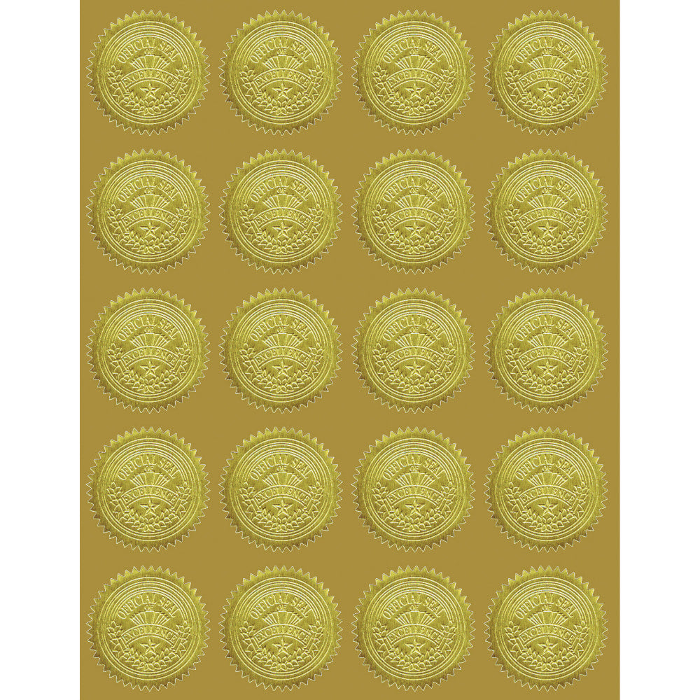 Geographics Gold Embossed Seals - 2in Diameter - For Certificate, Note Card, Proposal - Golden