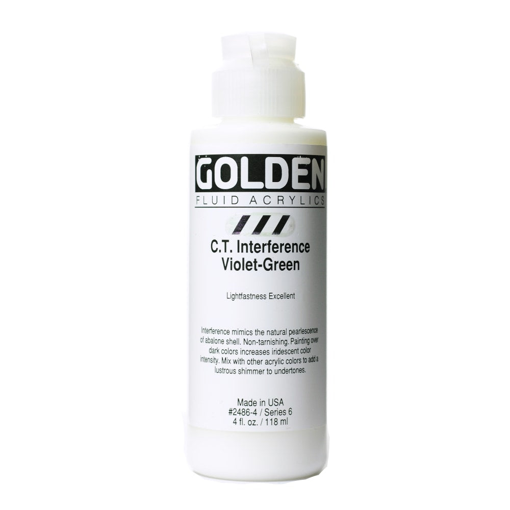 Golden Fluid Acrylic Paint, 4 Oz, Interference Violet-Green (CT)