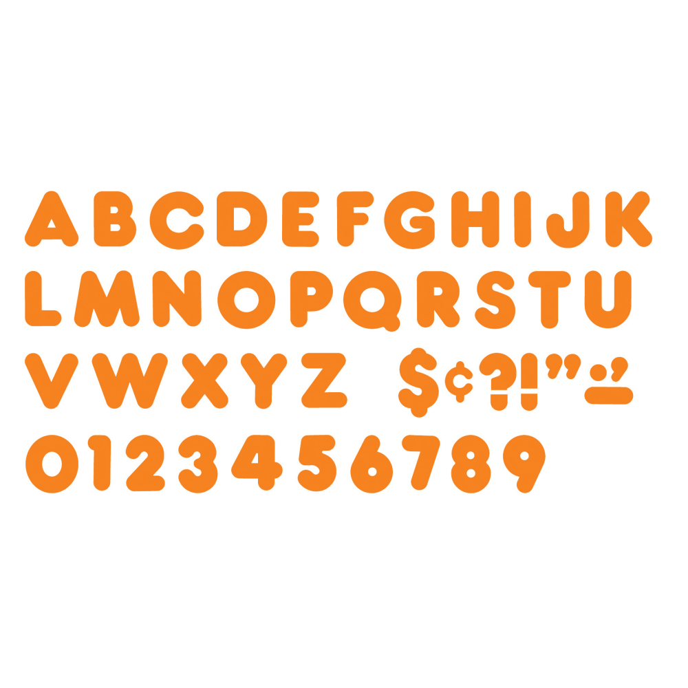 TREND Ready Letters, 4in, Casual Uppercase, Orange, Set Of 6 Packs