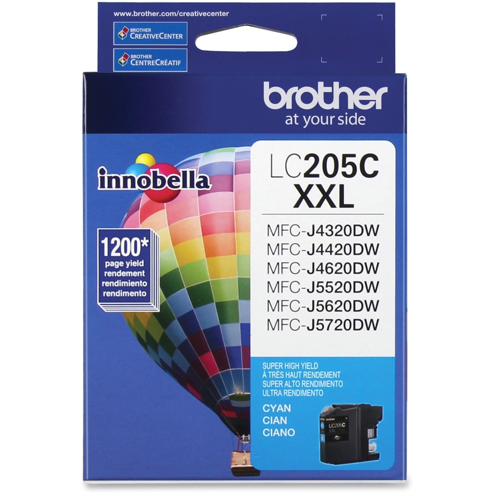 Brother LC205 Cyan Extra-High-Yield Ink Cartridge, LC205C