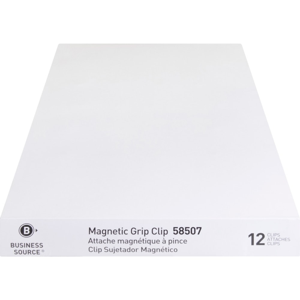 Business Source Magnetic Grip Clips Pack - No. 2 - 2.3in Width - for Paper - Magnetic, Heavy Duty - 72 / Bundle - Silver