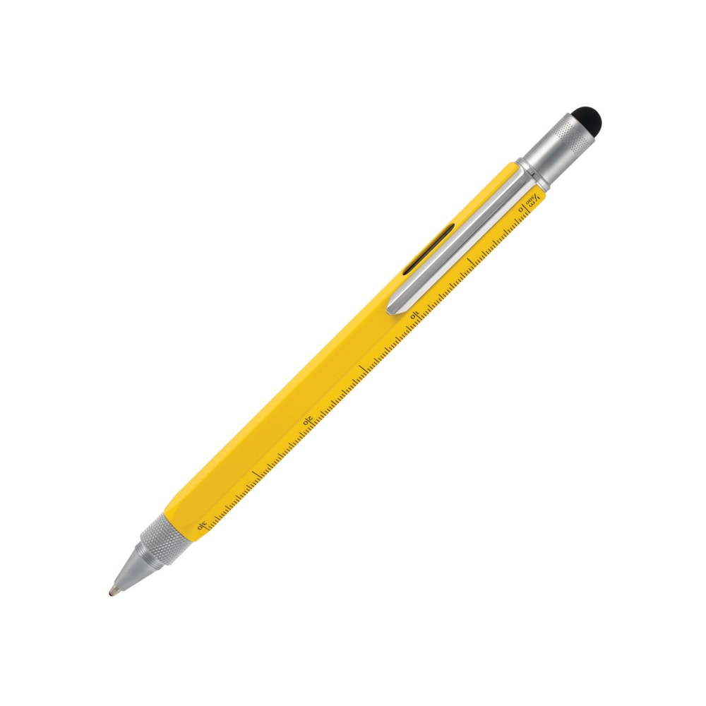 Monteverde One Touch Tool Pen, Medium Point, 0.8 mm, Yellow Barrel, Black Ink