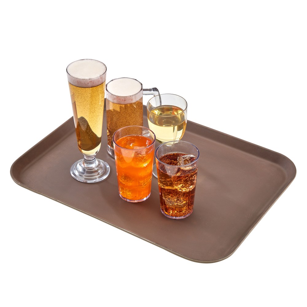 Cambro Rectangular Camtread Trays, 15in x 20in, Tavern Tan, Set Of 12 Trays