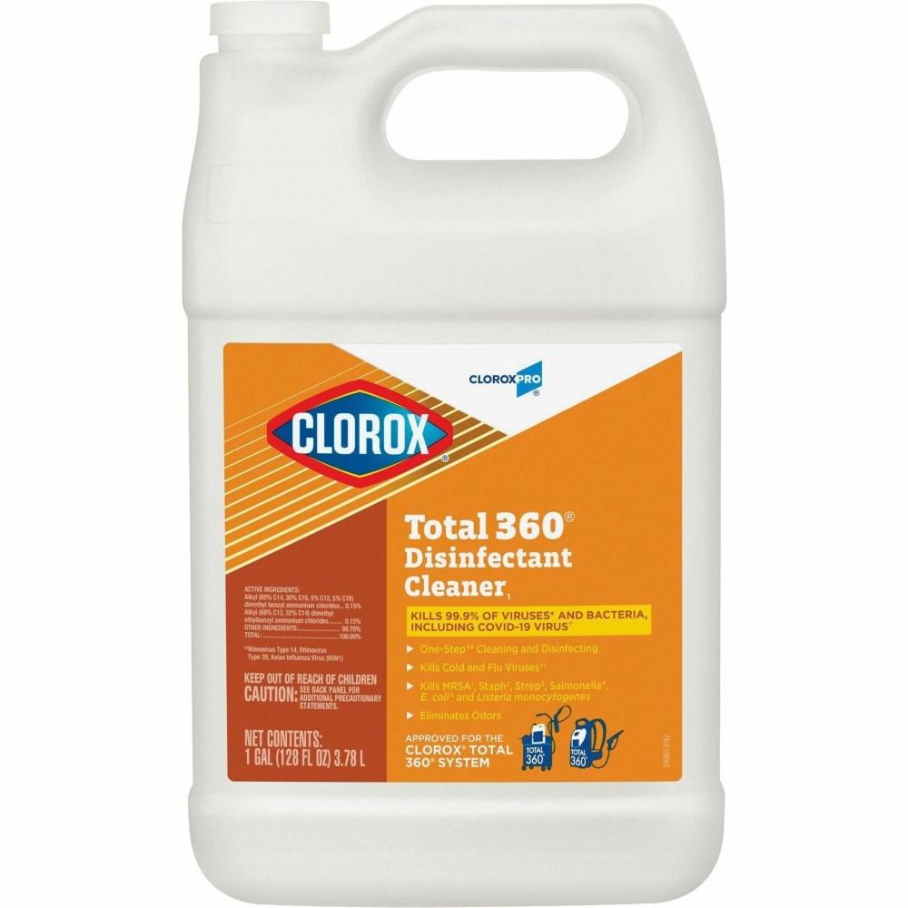 CloroxPro Total 360 Disinfectant Cleaner - Liquid - 128 fl oz (4 quart) - 144 / Pallet - Translucent