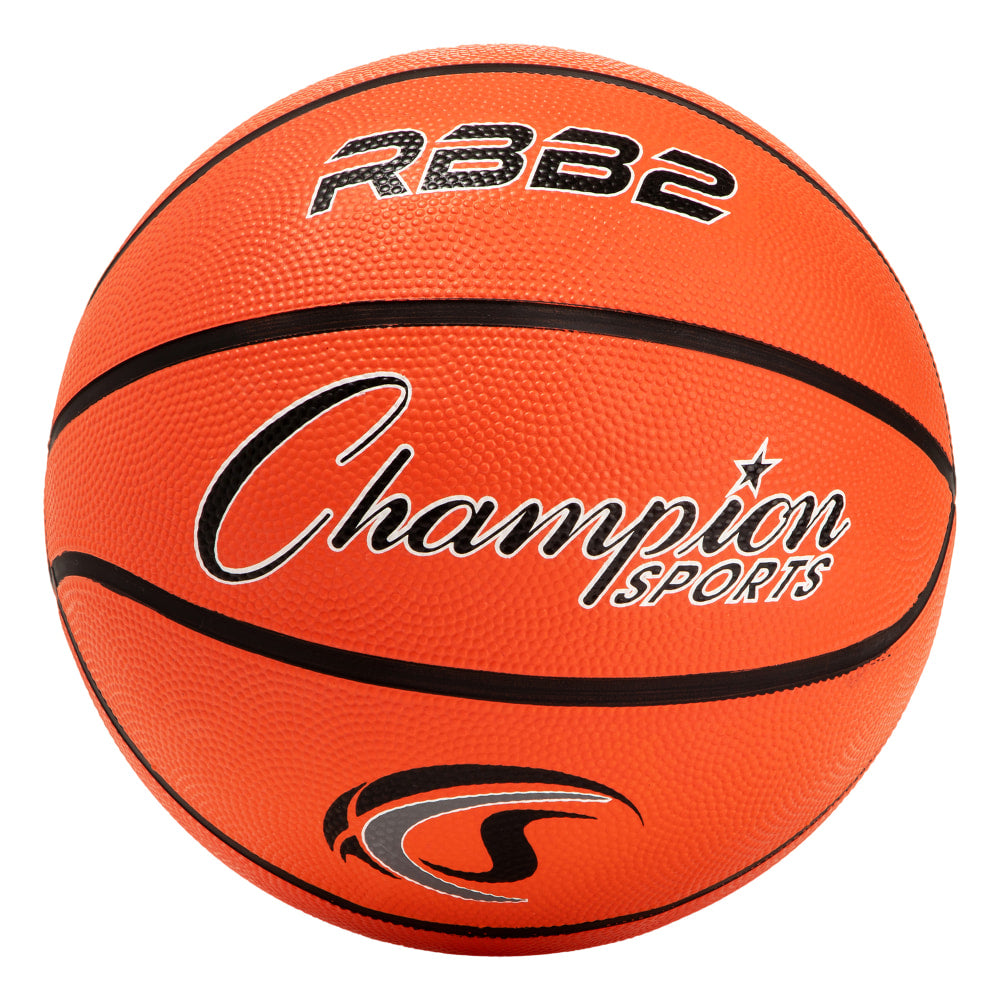 Champion Sports Rubber Basketballs, Size 5, Orange/Black, Pack Of 3 Balls