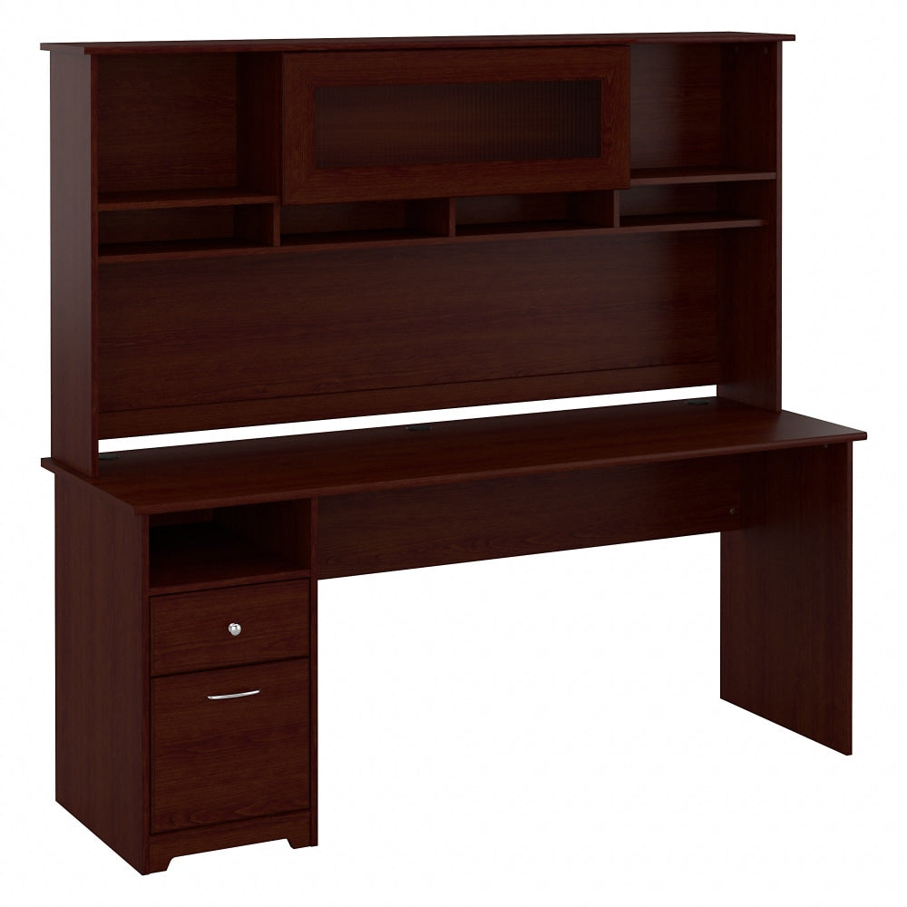 Bush Furniture Cabot 72inW Computer Desk With Hutch And Drawers, Harvest Cherry, Standard Delivery