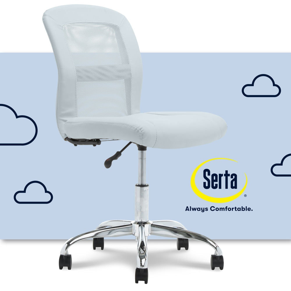 Serta Essentials Mid-Back Computer Chair, Blue Sky/Chrome