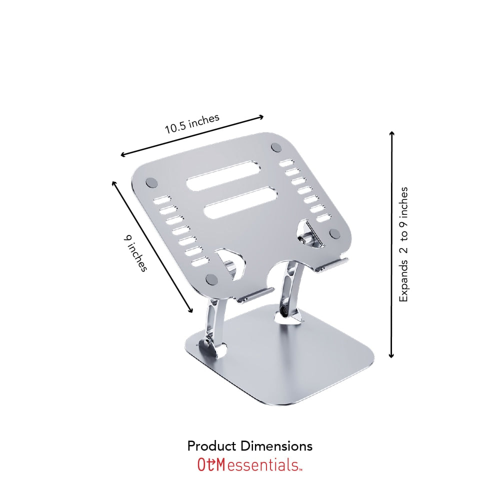 OTM Essentials Adjustable Laptop Stand, 10-5/8inH x 9inW x 9inD, Silver