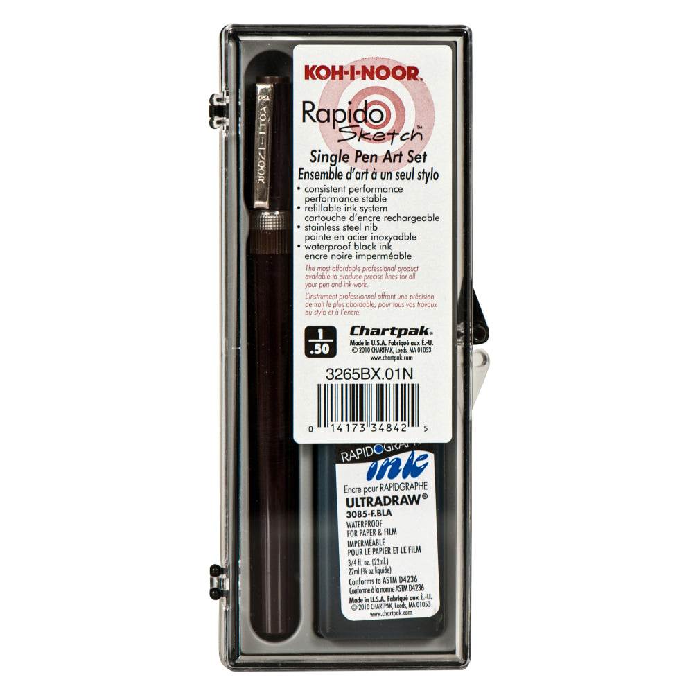 Koh-I-Noor Rapidosketch Technical Pen Set, 0.50 mm, Black Ink