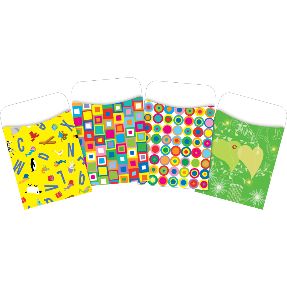 Barker Creek Peel & Stick Library Pockets, 3-1/2in x 5-1/8in, Bright Colors, Set Of 120 Pockets