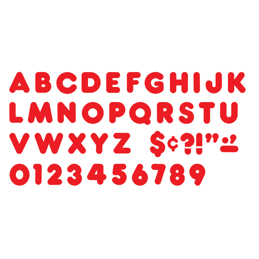 TREND Ready Letters, 4in, Casual Uppercase, Red, Set Of 6 Packs