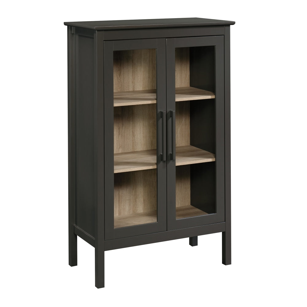 Sauder Anda Norr 50inH 3-Shelf Bookcase Display Cabinet, Slate Gray/Sky Oak