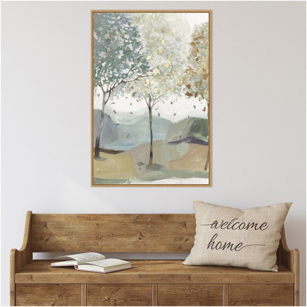 Amanti Art Breezy Landscape Trees III by Allison Pearce Framed Canvas Wall Art Print, 33inH x 23inW, Maple