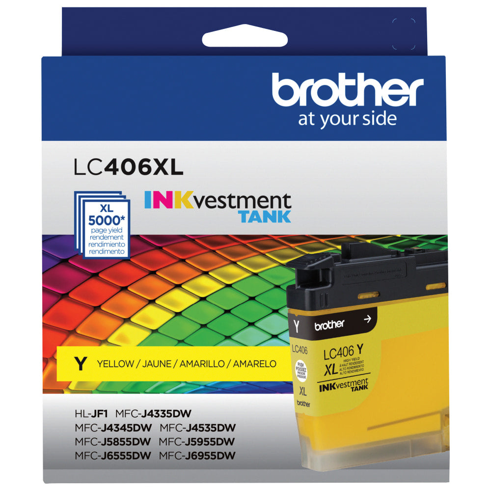 Brother LC406XL INKvestment Yellow High-Yield Ink Tank, LC406XLY