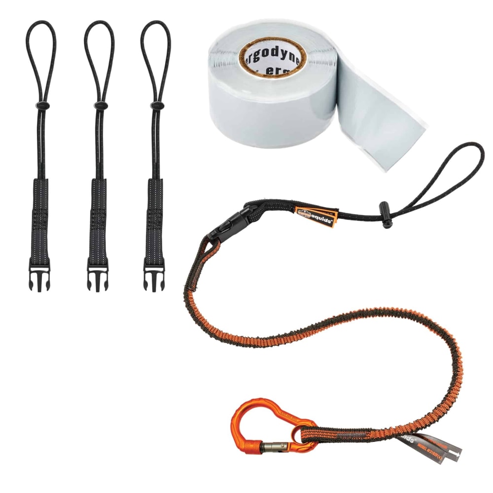 Ergodyne Squids 3181 Tool Tethering Kit, 20lb Capacity, Orange/Gray